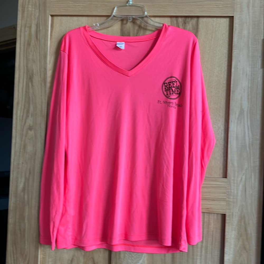 Ladies long sleeve V neck dry fit type top